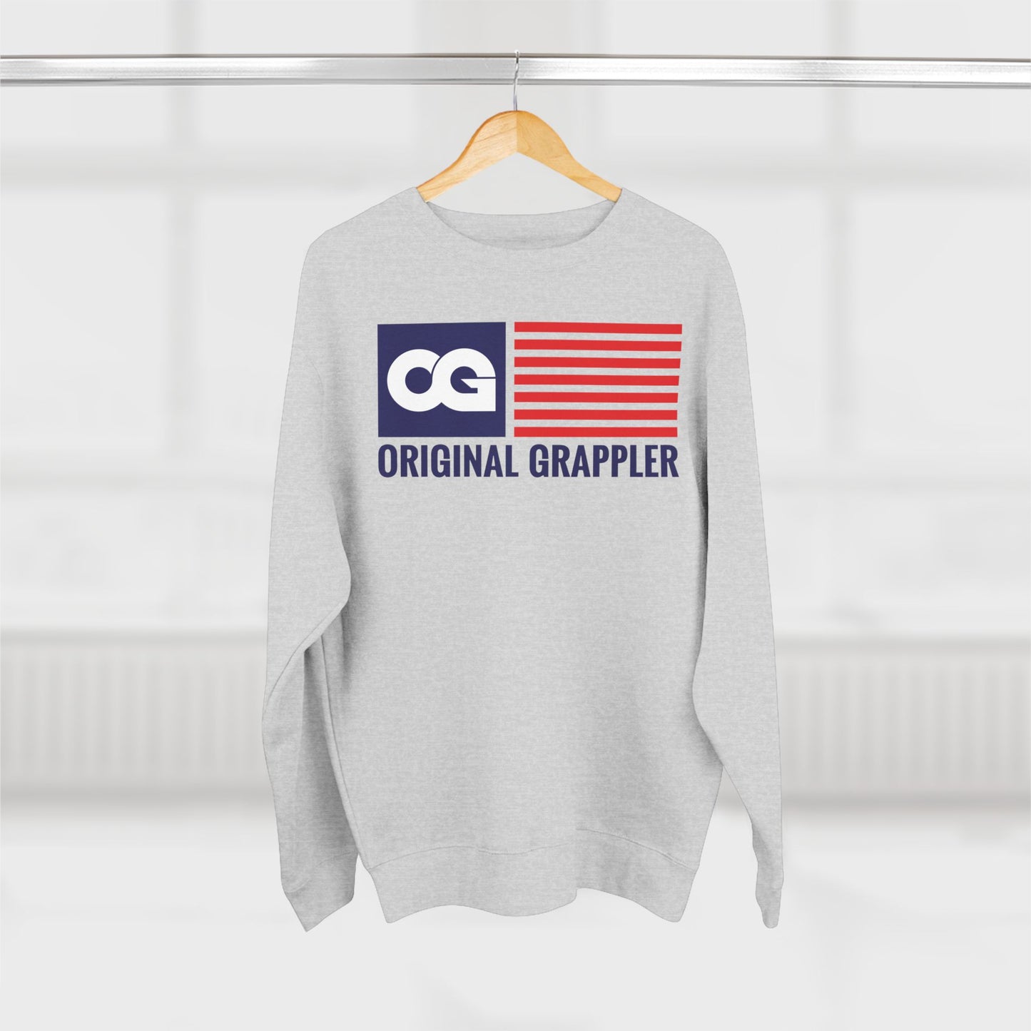 Original Grappler Unisex Crewneck Sweatshirt - Casual Activewear with Flag Design