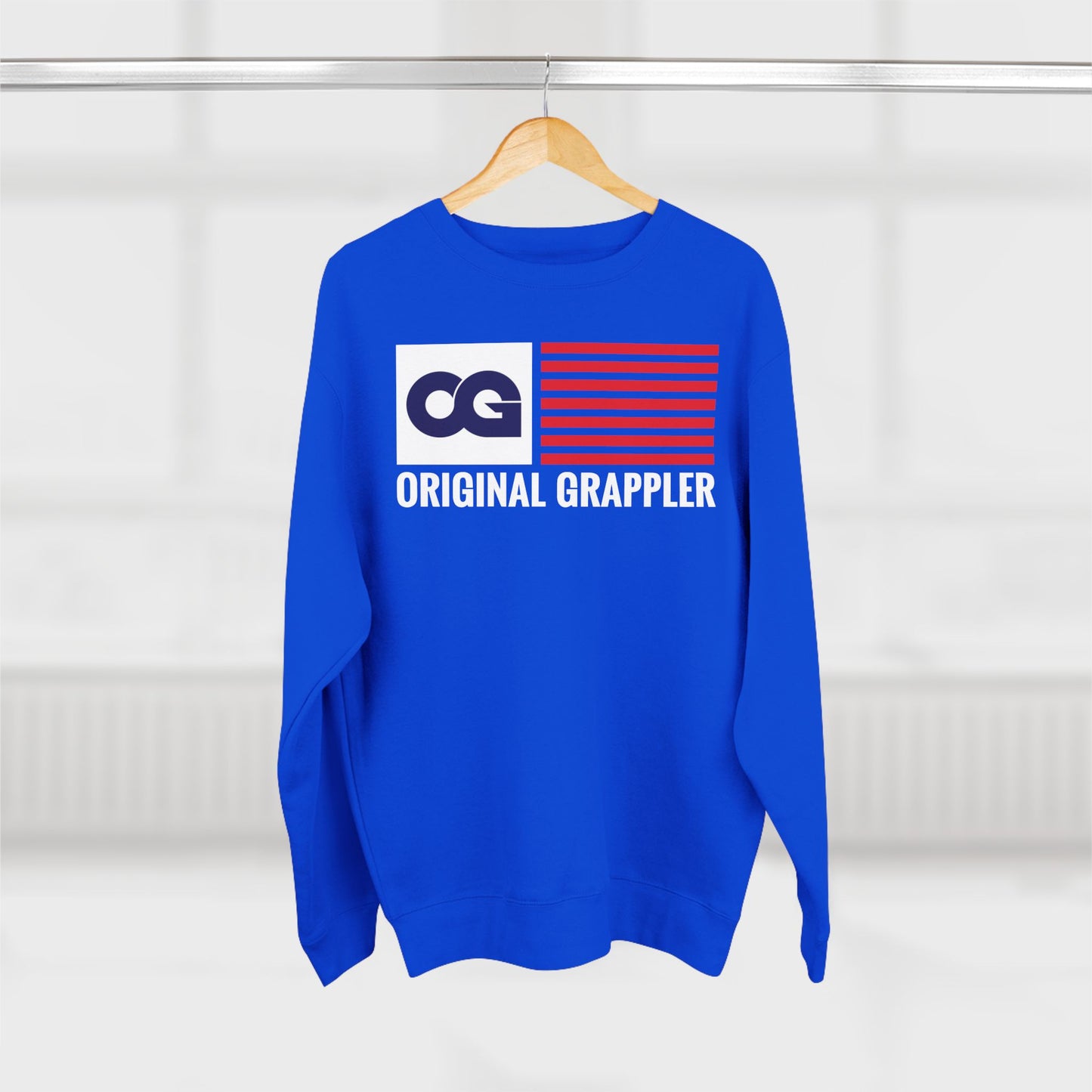 Original Grappler Unisex Crewneck Sweatshirt - Casual Activewear with Flag Design