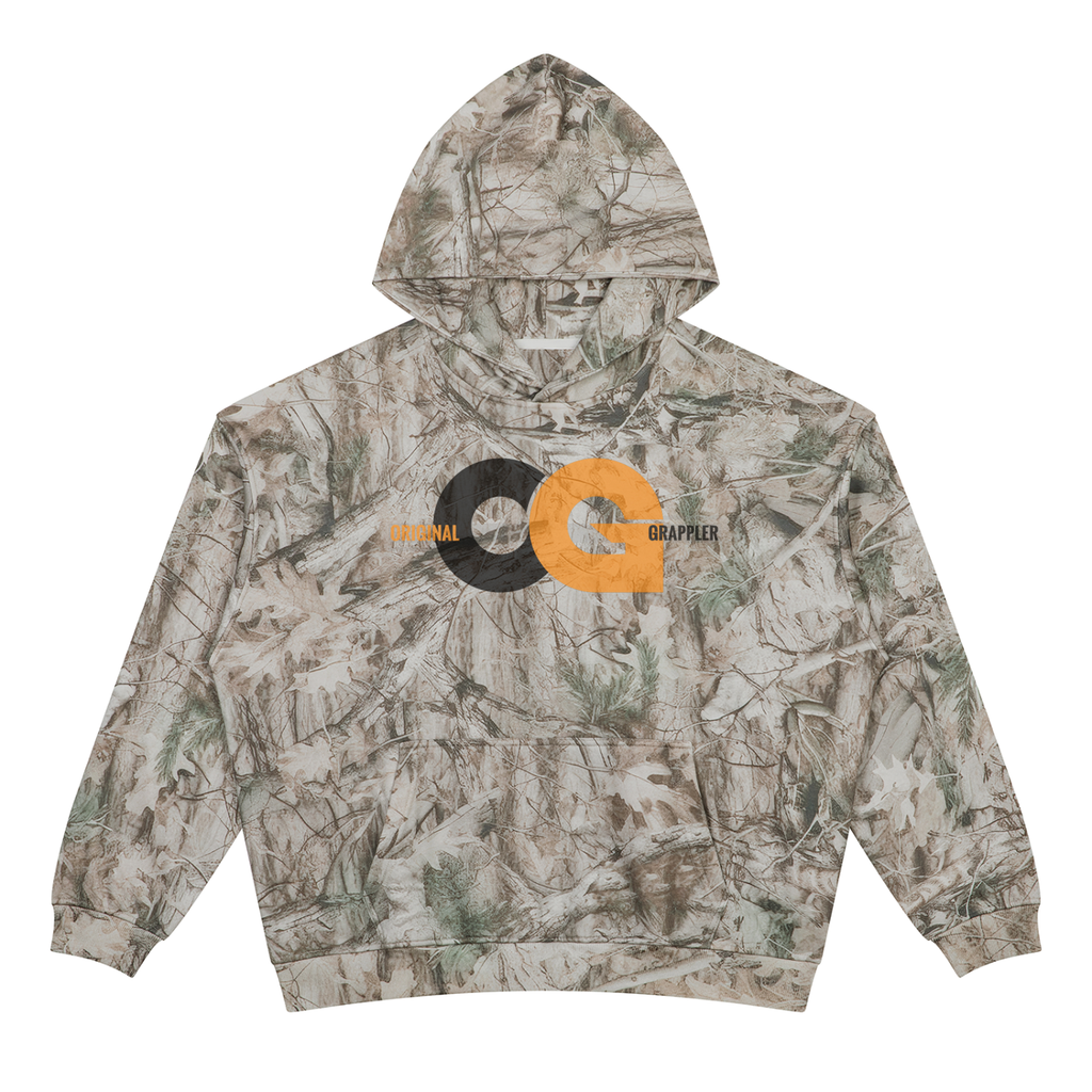 Oversized Fleece Tree Camo Hoodie