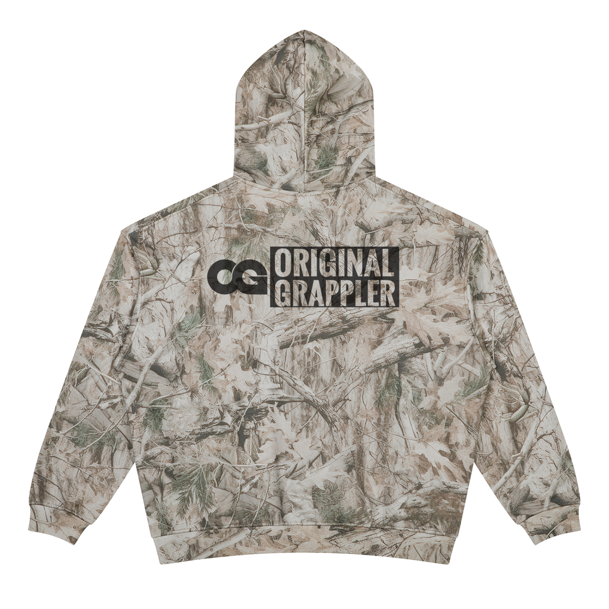 Oversized Fleece Tree Camo Hoodie
